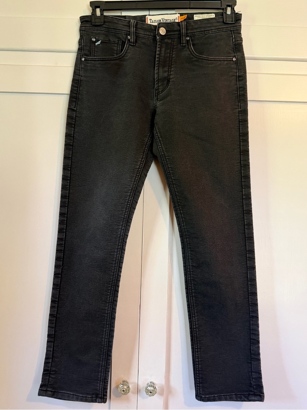 Tailor Vintage Men's Black Canaan Slim Jeans, Size 30x30